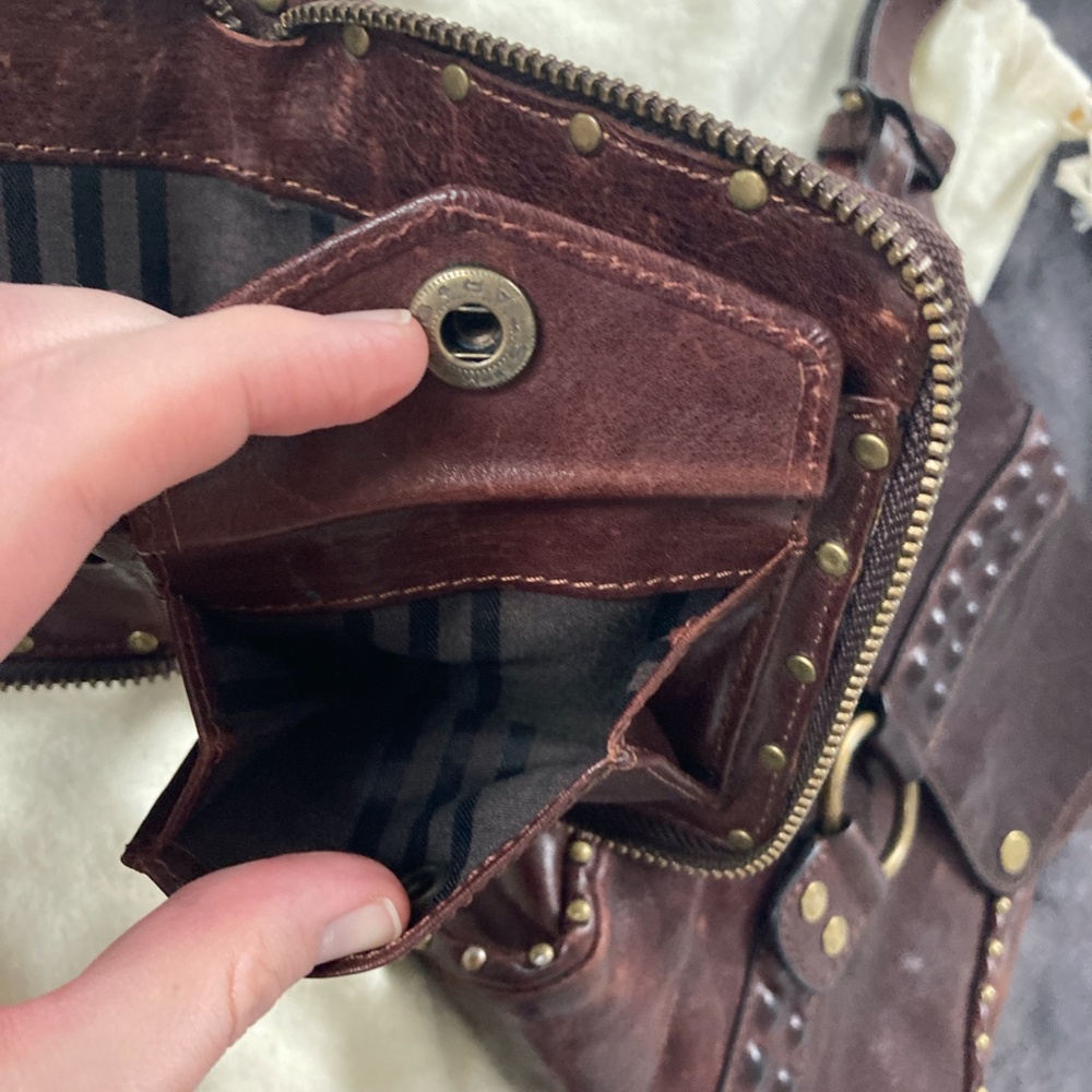 RARE Frye Roxanne Magazine Crossbody and Wallet in Dark Brown - Picture 7 of 16